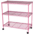 Good quality Wire metal shelving,rolling wire racks,wire racks on wheels